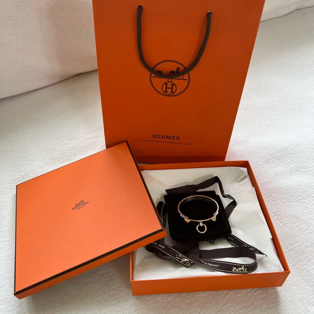 Hermes Two-Tone Collier de Chien Bracelet